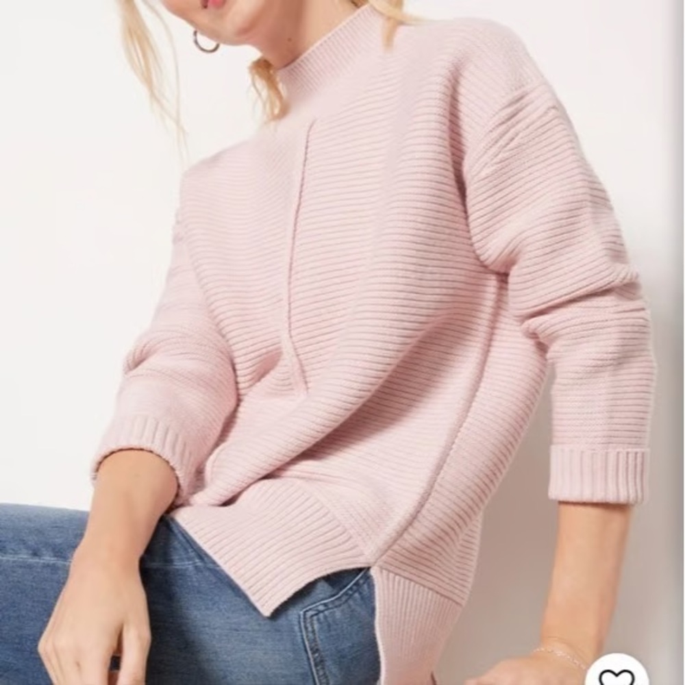 Evereve Pink Turtleneck Sweater